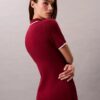 Midi-Kleid mit Colorblock-Besatz