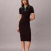 Midi-Kleid mit Colorblock-Besatz