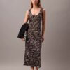 Midi-Kleid mit Crushed-Satin-Print Midi-Kleid mit Crushed-Satin-Print