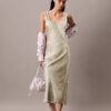 Midi-Kleid mit Crushed-Satin-Print Midi-Kleid mit Crushed-Satin-Print