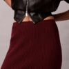 Midi-Rock aus glattem Baumwollrippstoff Midi-Rock aus glattem Baumwollrippstoff