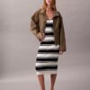 Midi-Tank-Kleid aus geripptem Baumwollstoff