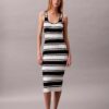 Midi-Tank-Kleid aus geripptem Baumwollstoff