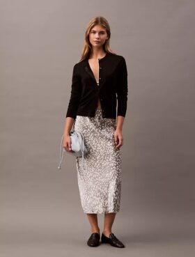 Midirock aus Crushed-Satin mit Print Midirock aus Crushed-Satin mit Print