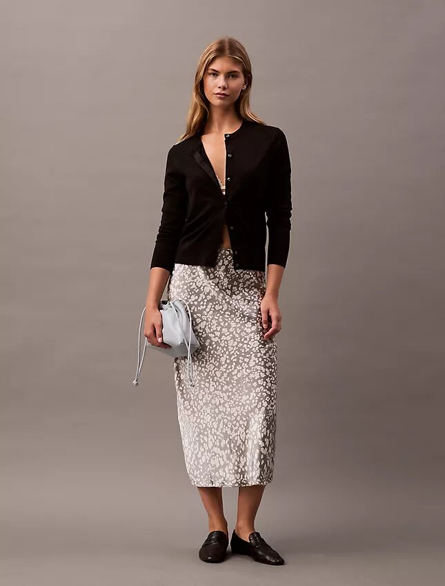 Midirock aus Crushed-Satin mit Print Midirock aus Crushed-Satin mit Print