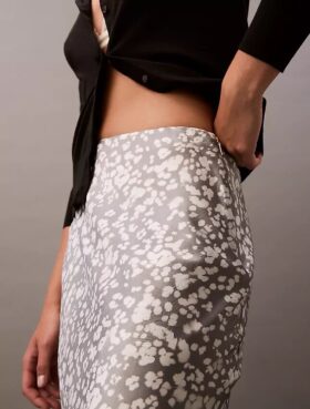 Midirock aus Crushed-Satin mit Print Midirock aus Crushed-Satin mit Print