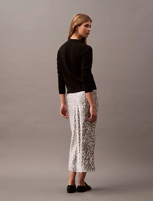 Midirock aus Crushed-Satin mit Print Midirock aus Crushed-Satin mit Print