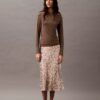 Midirock aus geknittertem Satin mit Print Midirock aus geknittertem Satin mit Print