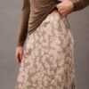 Midirock aus geknittertem Satin mit Print Midirock aus geknittertem Satin mit Print