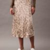 Midirock aus geknittertem Satin mit Print Midirock aus geknittertem Satin mit Print