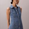 Mini-Kleid mit Denim-Nähten Mini-Kleid mit Denim-Nähten