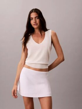 Mini-Skort aus Leinenmischung