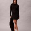 Mini-Strickkleid aus Lurex-Merinowollmischung