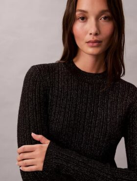 Mini-Strickkleid aus Lurex-Merinowollmischung