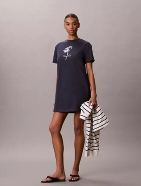 Mini-T-Shirt-Kleid mit Blumenprint
