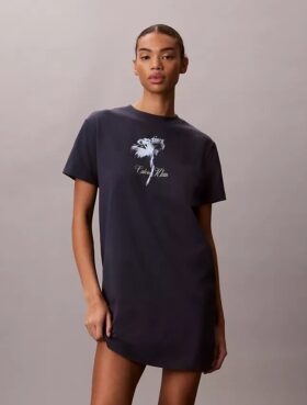 Mini-T-Shirt-Kleid mit Blumenprint