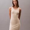 Mini-Tank-Kleid aus Baumwollripp mit Logo-Print