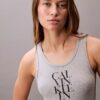 Mini-Tanktop-Kleid aus Baumwollripp mit Logo-Print