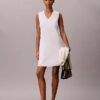 Minikleid aus Baumwollmischung mit V-Ausschnitt Minikleid aus Baumwollmischung mit V-Ausschnitt