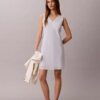 Minikleid aus Baumwollmischung mit V-Ausschnitt Minikleid aus Baumwollmischung mit V-Ausschnitt