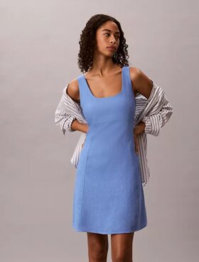 Minikleid aus Leinenmischung