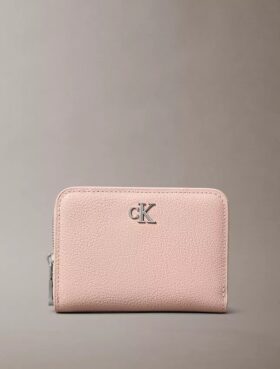 Minimalistische Monogram-Geldbörse mit Reißverschluss und Klappe