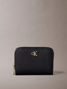 Minimalistische Monogram-Geldbörse mit Reißverschluss und Klappe