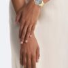 Minimalistische Uhr mit integriertem Gliederarmband, 32 mm