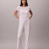 Modal-Stretch-Hose mit Drop-Stitch-Muster und weitem Bein Modal-Stretch-Hose mit Drop-Stitch-Muster und weitem Bein