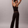 Modal-Stretch-Hose mit Drop-Stitch-Muster und weitem Bein Modal-Stretch-Hose mit Drop-Stitch-Muster und weitem Bein