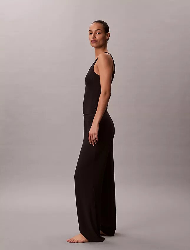 Modal-Stretch-Hose mit Drop-Stitch-Muster und weitem Bein Modal-Stretch-Hose mit Drop-Stitch-Muster und weitem Bein