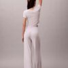 Modal-Stretch-Hose mit Drop-Stitch-Muster und weitem Bein Modal-Stretch-Hose mit Drop-Stitch-Muster und weitem Bein