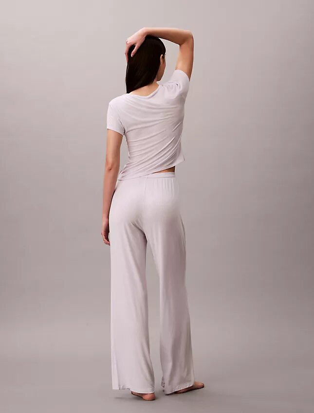Modal-Stretch-Hose mit Drop-Stitch-Muster und weitem Bein Modal-Stretch-Hose mit Drop-Stitch-Muster und weitem Bein