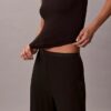 Modal-Stretch-Hose mit Drop-Stitch-Muster und weitem Bein Modal-Stretch-Hose mit Drop-Stitch-Muster und weitem Bein