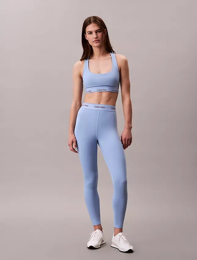 Moderne Sport-Leggings mit hohem Bund und Logo, 7/8-Länge Moderne Sport-Leggings mit hohem Bund und Logo, 7/8-Länge