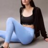 Moderne Sport-Leggings mit hoher Taille und 7/8-Beinlänge