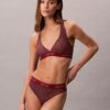 Modernes Logo-Bikini-Oberteil mit Racerback