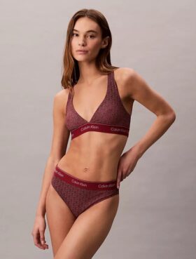 Modernes Logo-Bikini-Oberteil mit Racerback