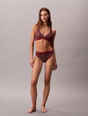 Modernes Logo-Bikini-Oberteil mit Racerback