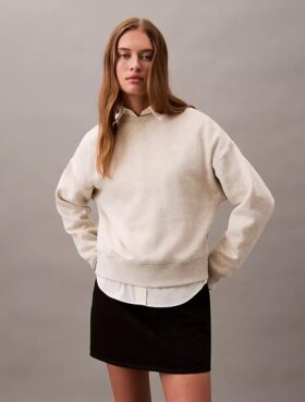 Monogram-Fleece-Sweatshirt in verkürzter Länge