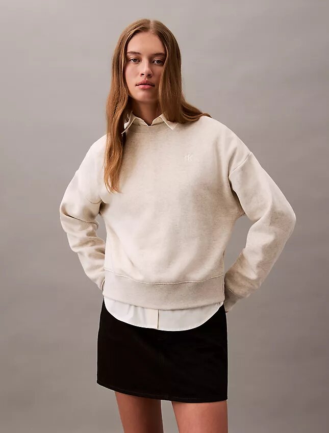Monogram-Fleece-Sweatshirt in verkürzter Länge Monogram-Fleece-Sweatshirt in verkürzter Länge