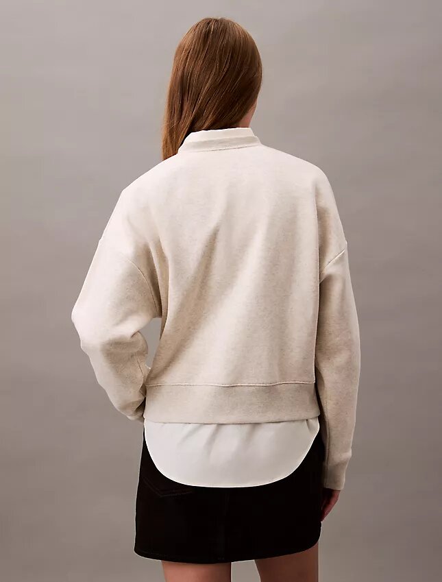 Monogram-Fleece-Sweatshirt in verkürzter Länge Monogram-Fleece-Sweatshirt in verkürzter Länge