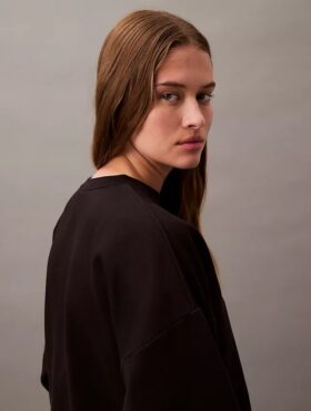 Monogram-Fleece-Sweatshirt in verkürzter Länge