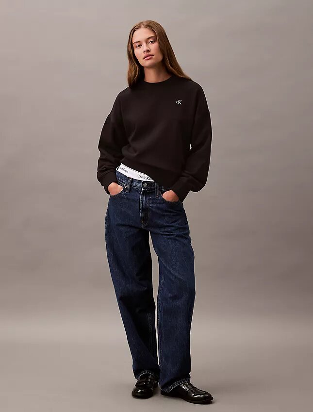 Monogram-Fleece-Sweatshirt in verkürzter Länge Monogram-Fleece-Sweatshirt in verkürzter Länge