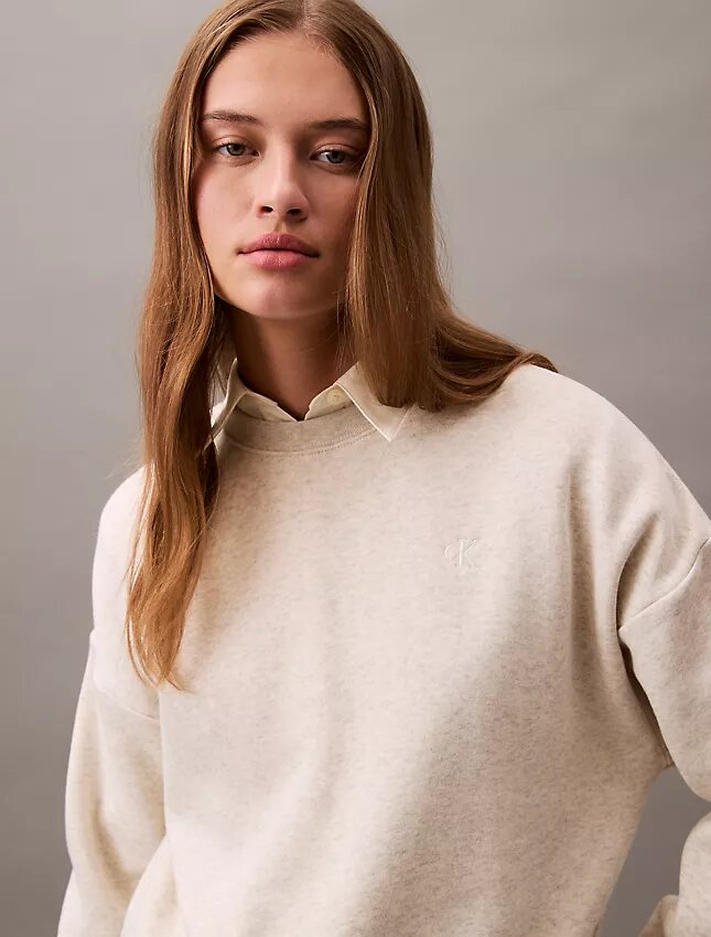 Monogram-Fleece-Sweatshirt in verkürzter Länge Monogram-Fleece-Sweatshirt in verkürzter Länge