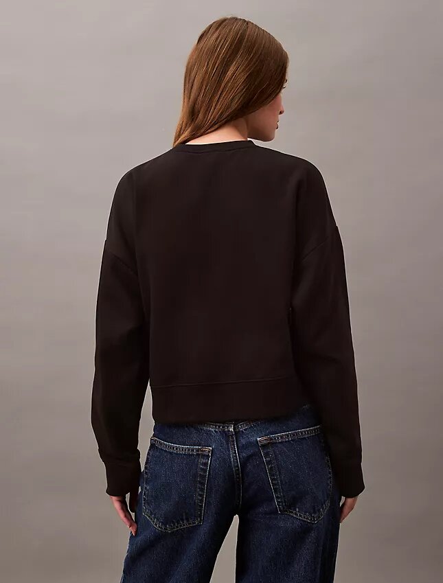 Monogram-Fleece-Sweatshirt in verkürzter Länge Monogram-Fleece-Sweatshirt in verkürzter Länge