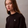 Monogram-Fleece-Sweatshirt in verkürzter Länge Monogram-Fleece-Sweatshirt in verkürzter Länge