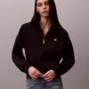 Monogram Fleece-Sweatshirt mit Viertelreißverschluss Monogram Fleece-Sweatshirt mit Viertelreißverschluss