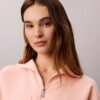 Monogram Fleece-Sweatshirt mit Viertelreißverschluss