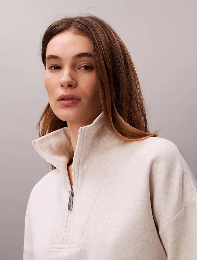 Monogram Fleece-Sweatshirt mit Viertelreißverschluss Monogram Fleece-Sweatshirt mit Viertelreißverschluss